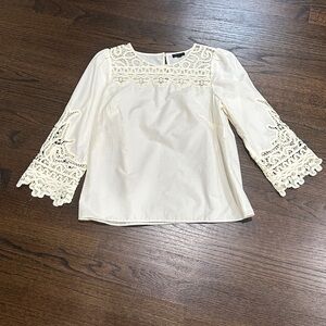 NWT Talbots Ivory Lace Detail Top